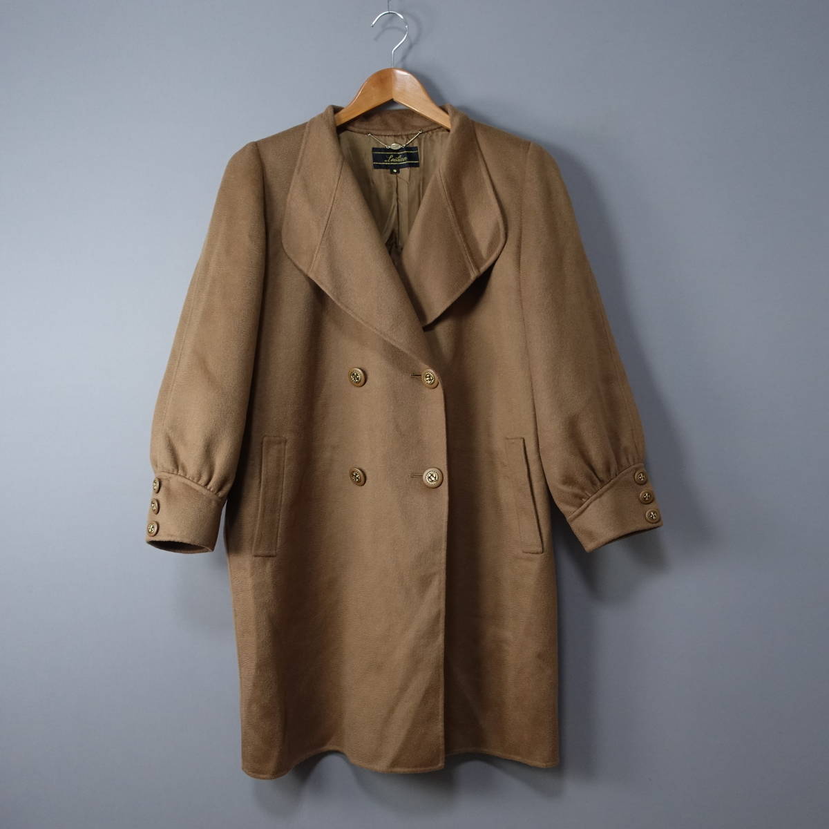Leilian/レリアン/9/日本製/ウール100%コート/ブラウン/茶/キャメル/レディース拍卖
