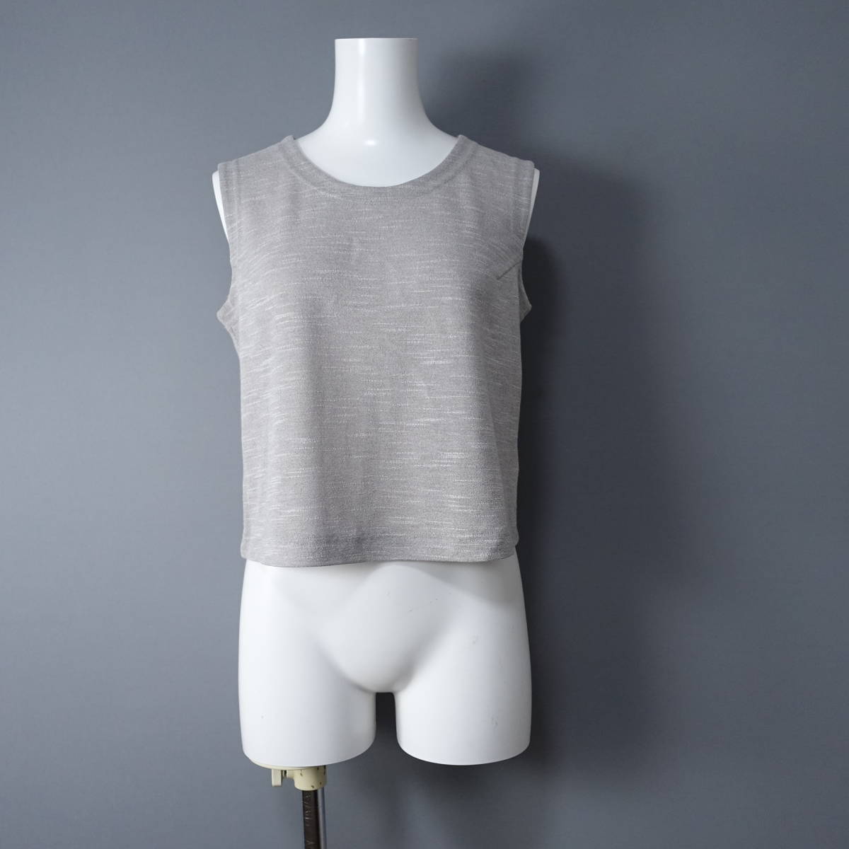 Leilian/レリアン/日本製/ノースリーブカットソー/グレー/ストレッチ/レディース拍卖