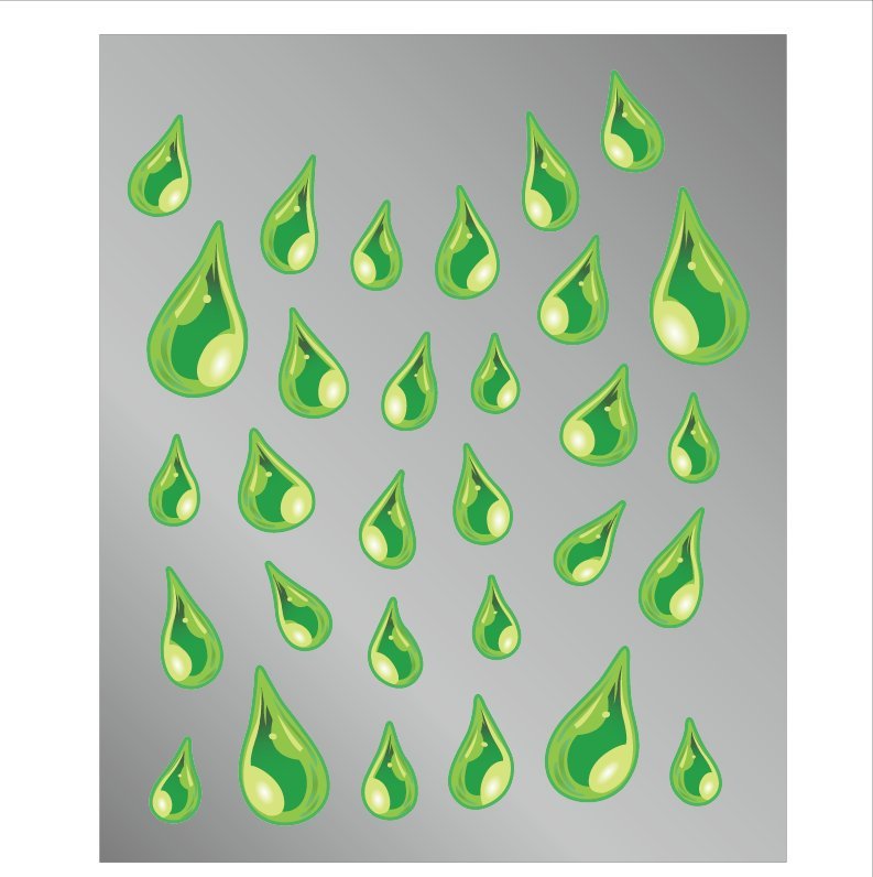 (シルバー) しずくステッカーセット グリーン 銀 きらきら かわいい おしゃれ パターン ステッカー拍卖