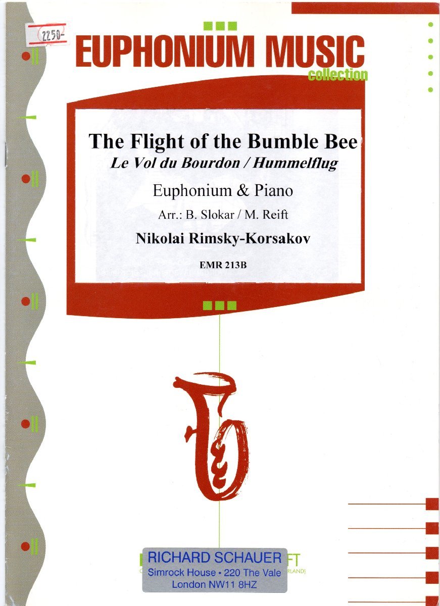 送料無料 ユーフォニアム楽譜 リムスキー=コルサコフ:熊蜂の飛行 B,スローカー,M.レイフト編 ユーフォニアム&ピアノ拍卖