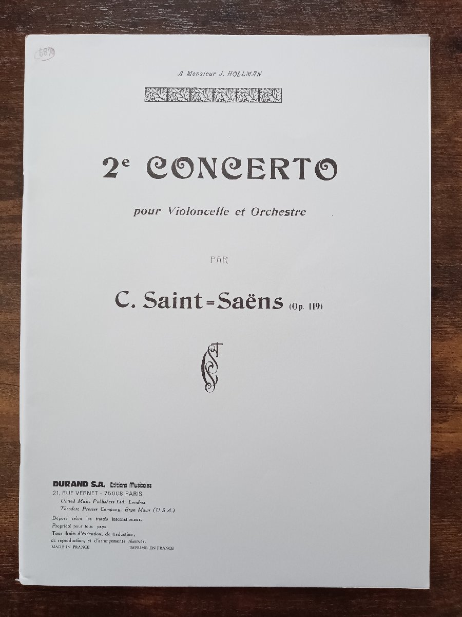 送料無料 チェロ楽譜 サン・サーンス:チェロ協奏曲第2番 Op.119 チェロ&ピアノ拍卖