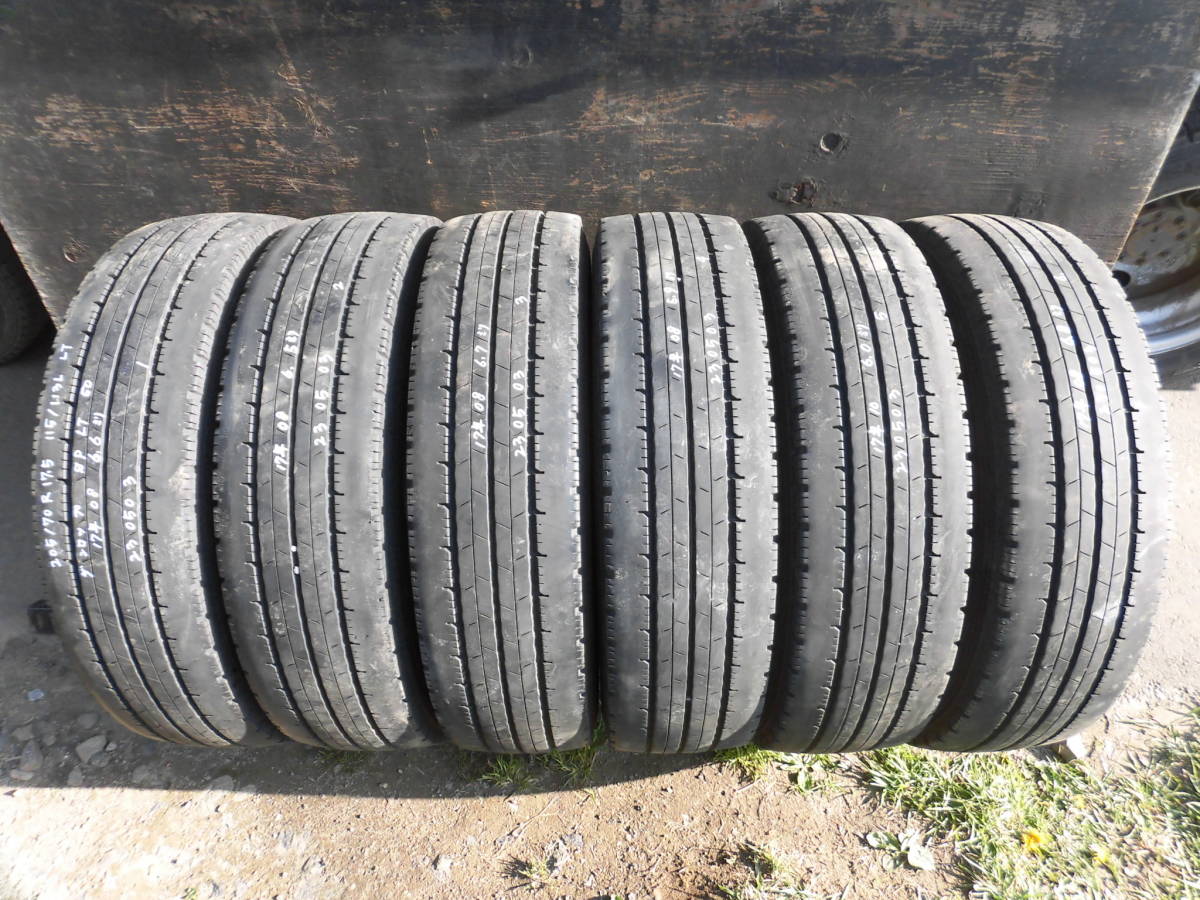 205/70R17.5 115/113L LT●ダンロップ 夏タイヤ6本●230503拍卖