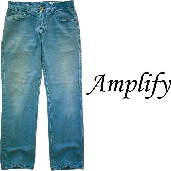 1点物◆USAブランドAMPLIFYカラージーンズ/デニムパンツ古着メンズMレディースOKアメカジ90sストリート/スポーツ紺ネイビーパンツ558569拍卖