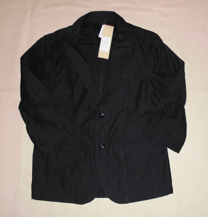 ツイル ステッチテーラージャケット☆7部袖 ブラックM拍卖