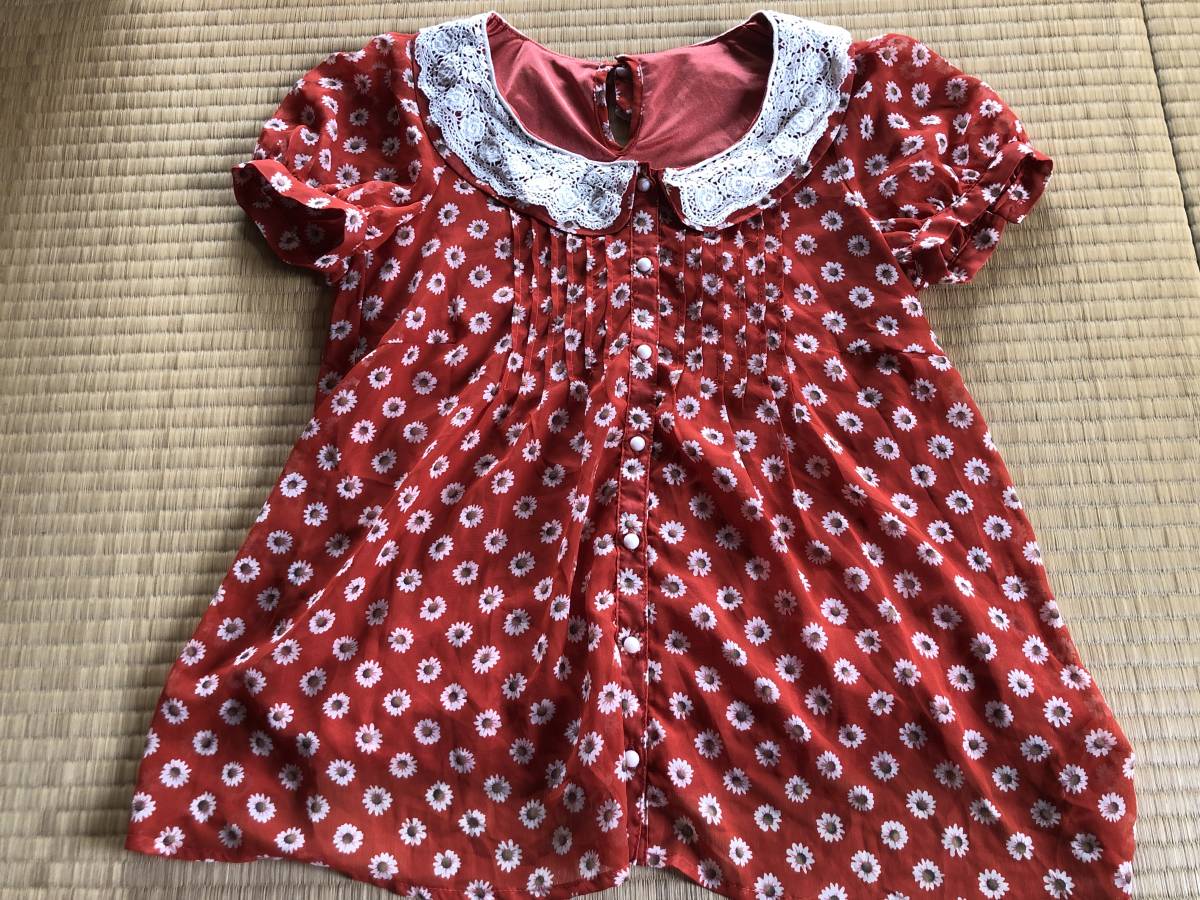 INGNI 赤い花柄ブラウス拍卖