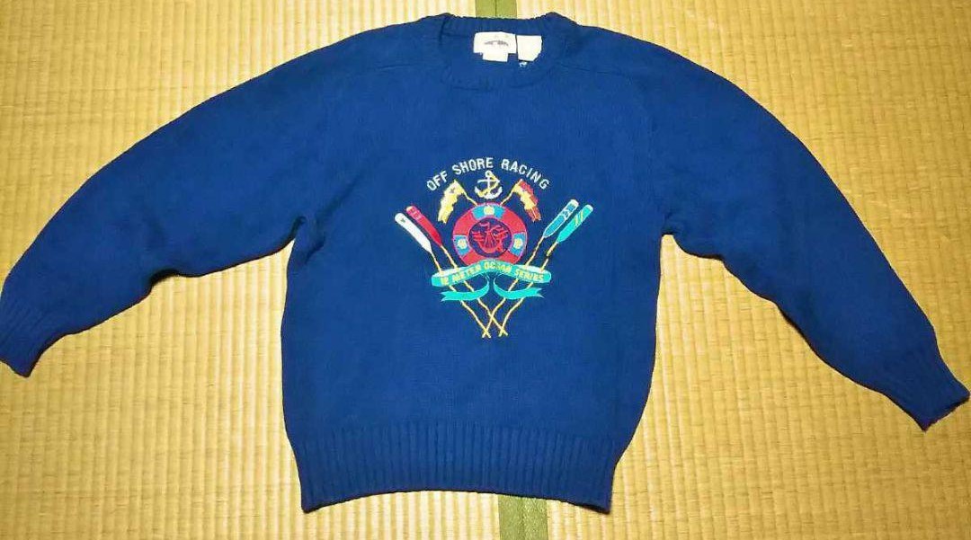 Davisons bermuda デビソンズバミューダ ニット セーター イラスト 刺繍 マルチカラー 長袖 Mサイズ デイヴィソンズバミューダ拍卖