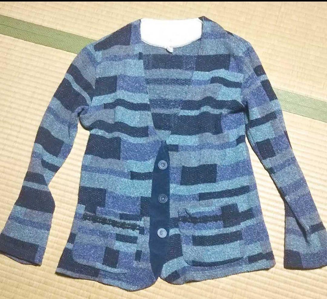 CAV-000 日本製 キャブゼロゼロセロ カーディガン 総柄 マルチカラー ニット セーター 長袖 Sサイズ パターン cav000拍卖