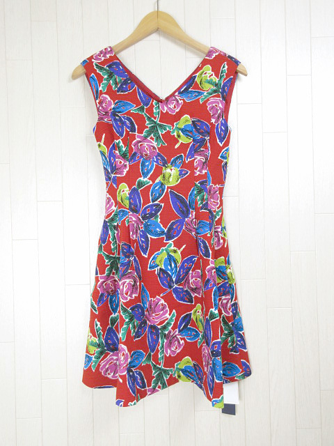 リリーブラウン Lily Brown ワンピース バラ柄 Xラインワンピ LWFO161080 レッド size 0 レディース拍卖