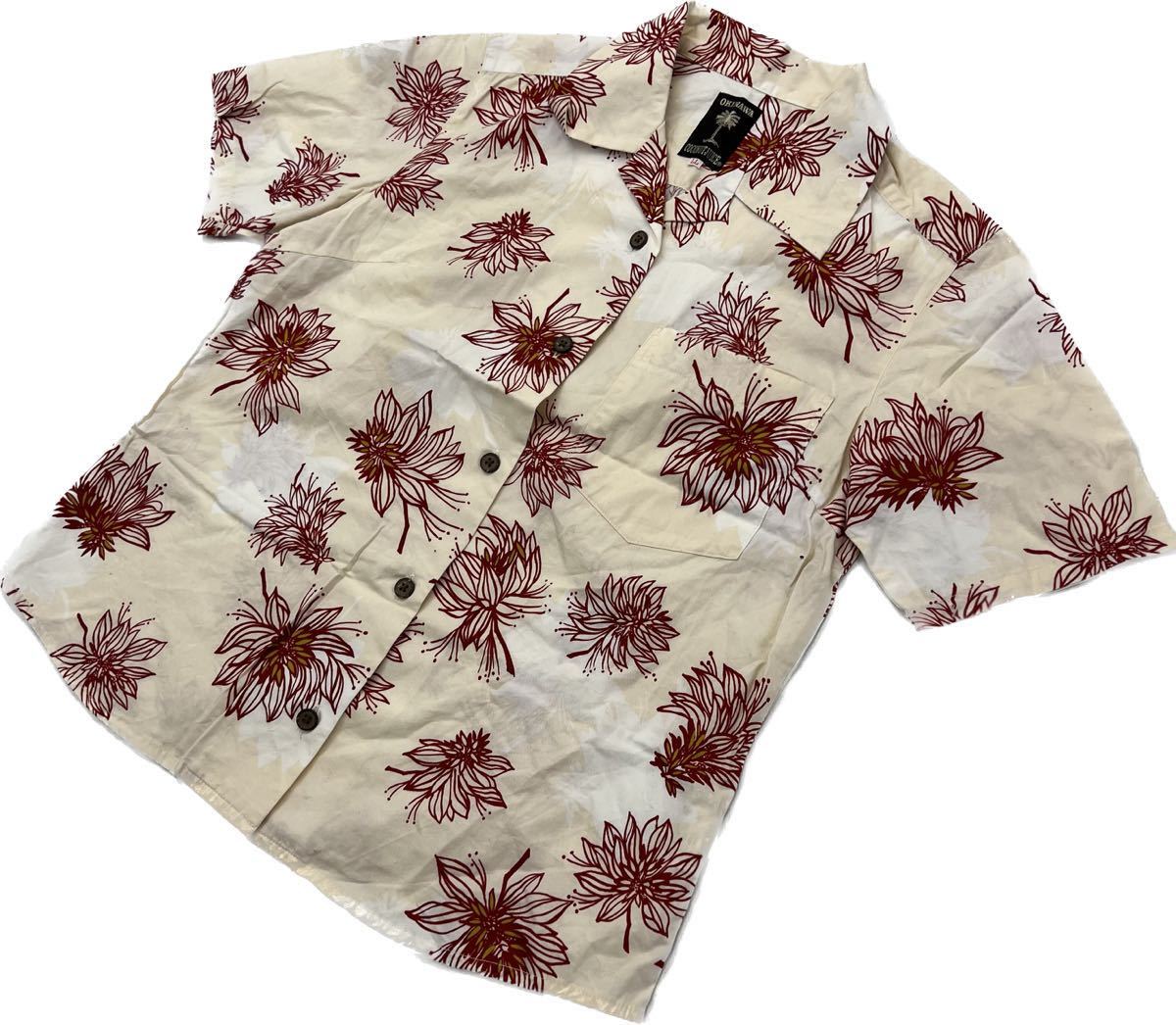 Coconut Juice ☆ かりゆしウェア コットン ホワイト系 エンジ レディース LL リゾート 旅行 スタイル 沖縄 ココナッツジュース■CA191拍卖