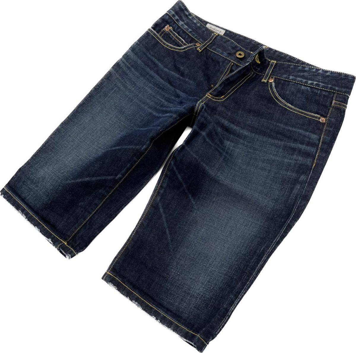 SERIE ☆ 自然な色落ち◎ デニム ブルー ショーツ ハーフパンツ ショートパンツ 40 大人カジュアル アメカジ 日本製 フランドル■JS552拍卖