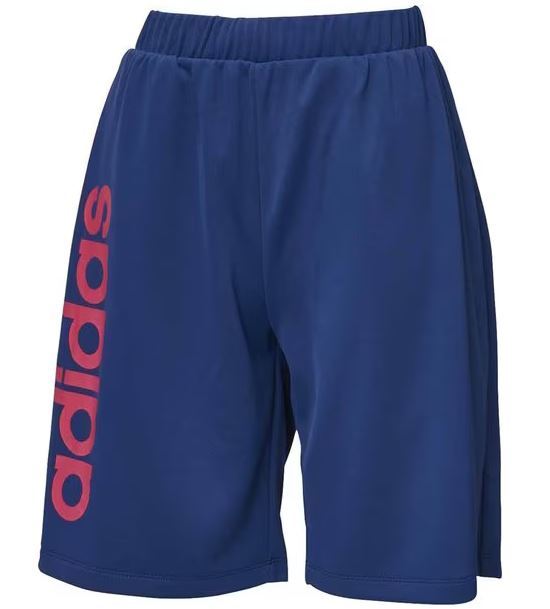 【KCM】Z-2adi-206-M★展示品★【adidas/アディダス】レディース TEAM リニアハーフパンツ EUA58-CX4489 ノーブルインディゴ M拍卖