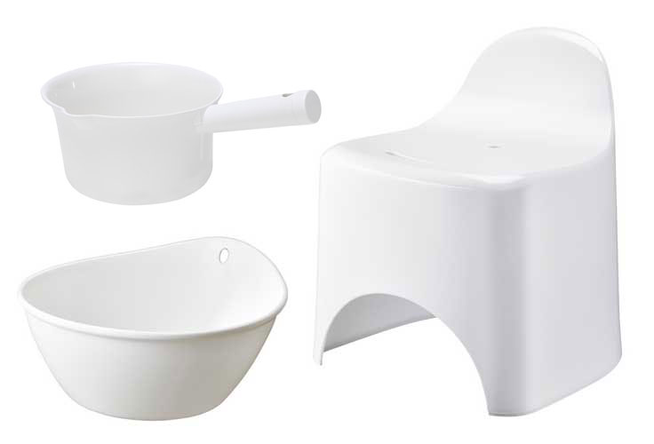 ☆セットでお得☆ IKEA GRUMLAN スツール & 洗面ボウル & 手おけ, 風呂 椅子 <風呂桶 と 椅子 すぐ乾いて衛生的 ♪> 2h拍卖