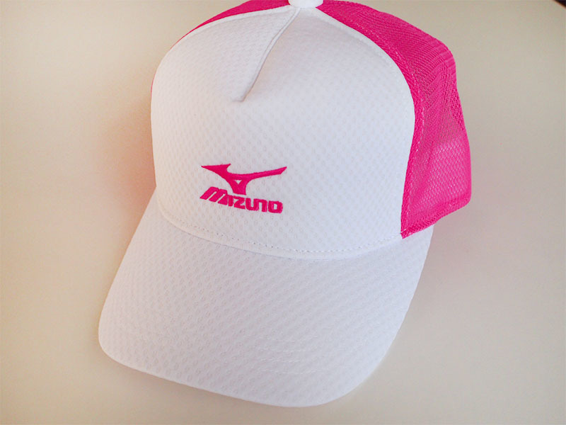 【ミズノ】メッシュキャップ ホワイト×ピンク拍卖