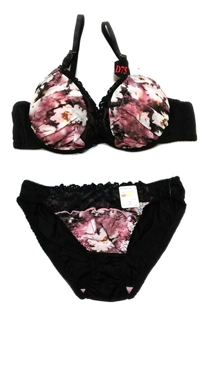 ブラジャーショーツセット Romantic doll D75・M ピンクxブラック拍卖