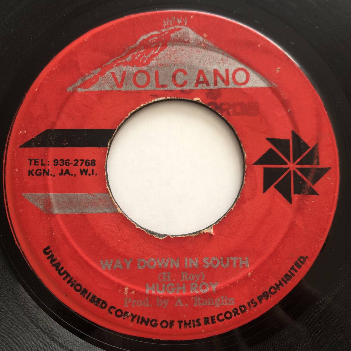 ☆試聴 / HUGH ROY / WAY DOWN IN SOUTH /VOLCANO/Reggae/Dancehall/'72/big hit !!/7inch/855拍卖