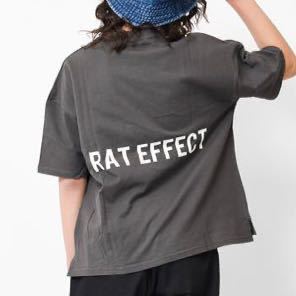 RAT EFFECT ラットエフェクト バックプリントビッグTシャツ 半袖 160cm チャコール拍卖