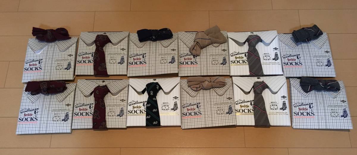 The gentlman Necktie SOCKS MEN'SCREW 靴下 ネクタイ 型 ギフト プレゼント ソックス SIZE サイズ 25 ~ 27 CM 新品 未使用 12足 セット拍卖