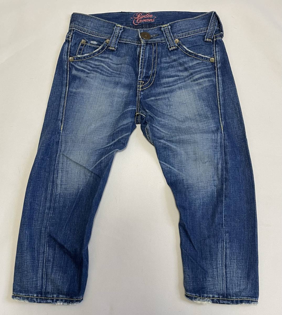 ロデオクラウンズ クロップド デニム パンツ Sサイズ 濃紺 インディゴ 半端丈拍卖