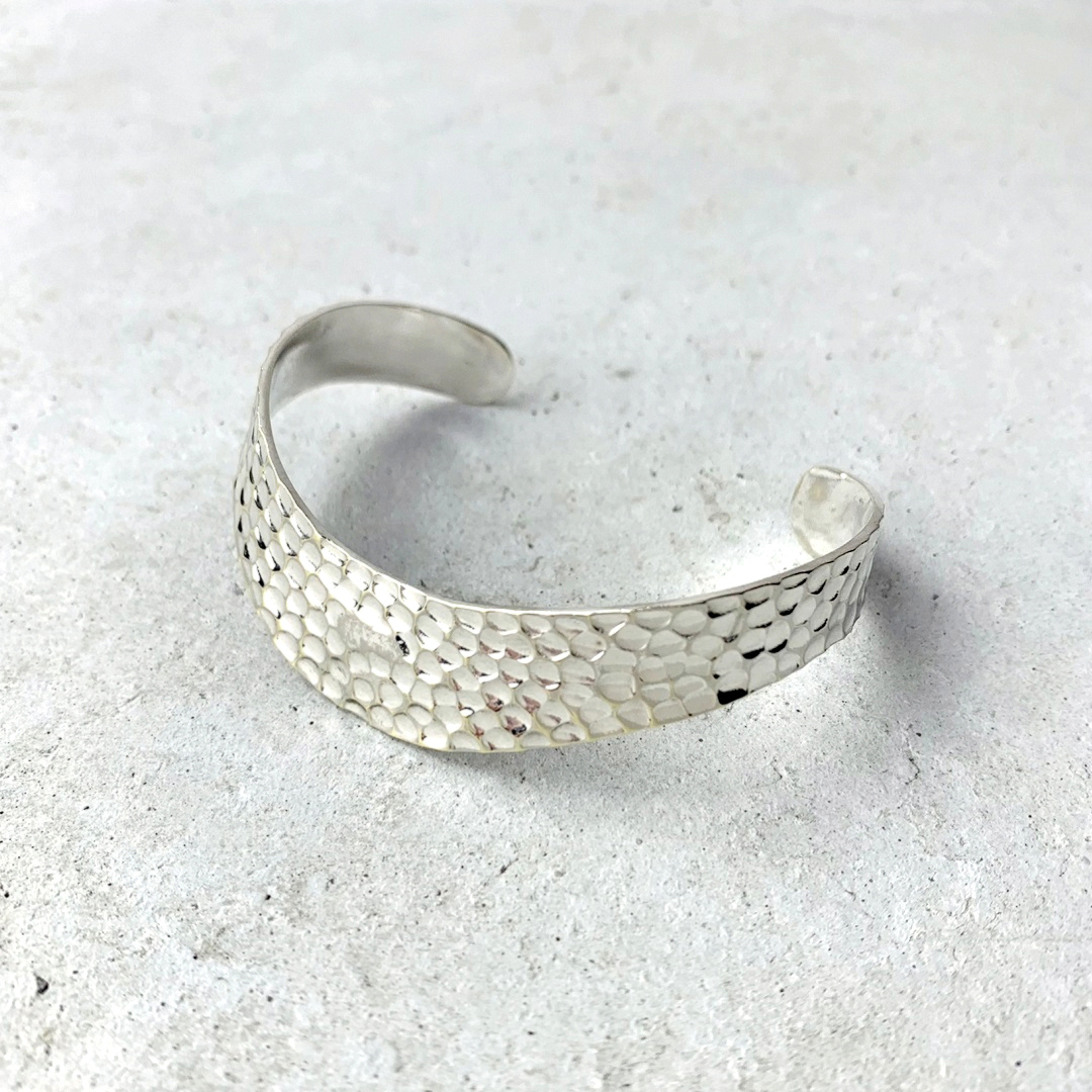 ビンテージ メキシコ製 メキシカン シルバー ハンマー テクスチャー カフ バングル ブレスレット ジュエリー ブラス MEXICO 925拍卖