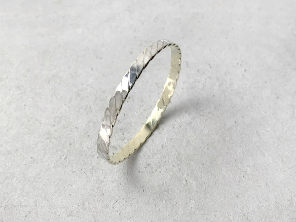 送料無料 メキシコ製 ビンテージ シルバー メッキ ブラス ツイスト バングル ブレスレット ネイティブ アクセサリー TAXCO MEXICO 925拍卖