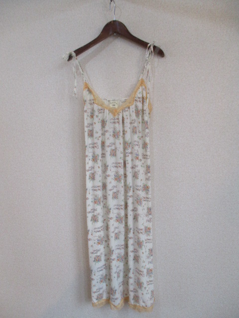 gelatepiqueベージュ地プリントロングキャミワンピ(USED)40818②)拍卖