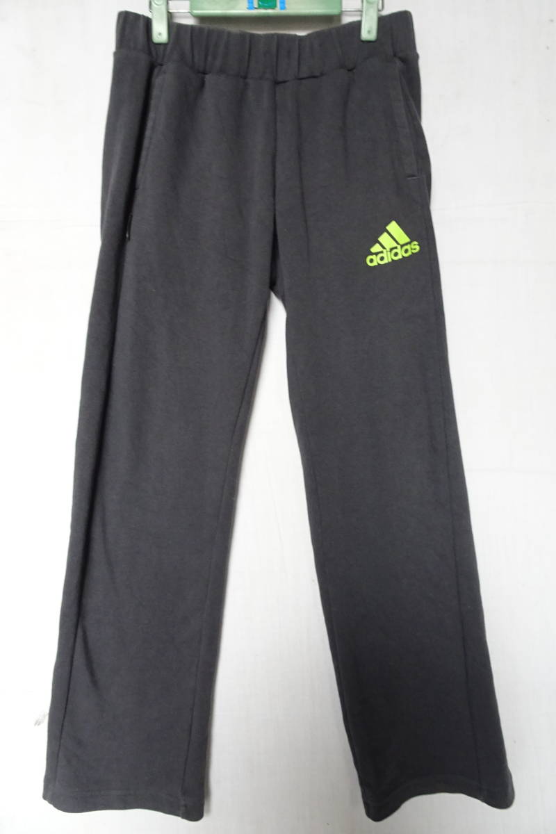adidas/アディダス/スウェット長パンツ/ストレートライン/ロゴプリント/後ポケット青/スポーツ/チャコールグレー/Lサイズ(6/26R)拍卖
