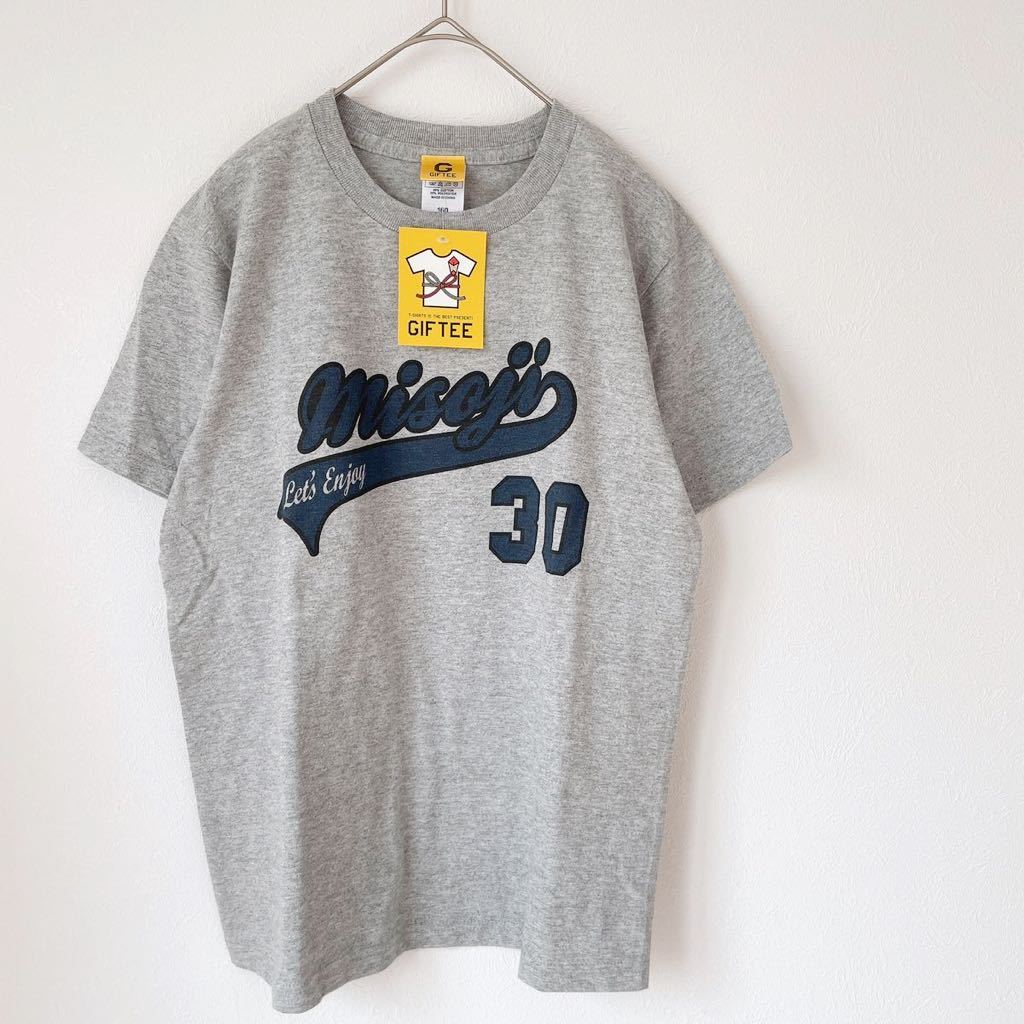 ★新品★ギフティーgifteeレディース半袖Tシャツ カットソートップス三十路プレゼント紺ネイビー グレー ベースボールXS~S ~M 160サイズ拍卖