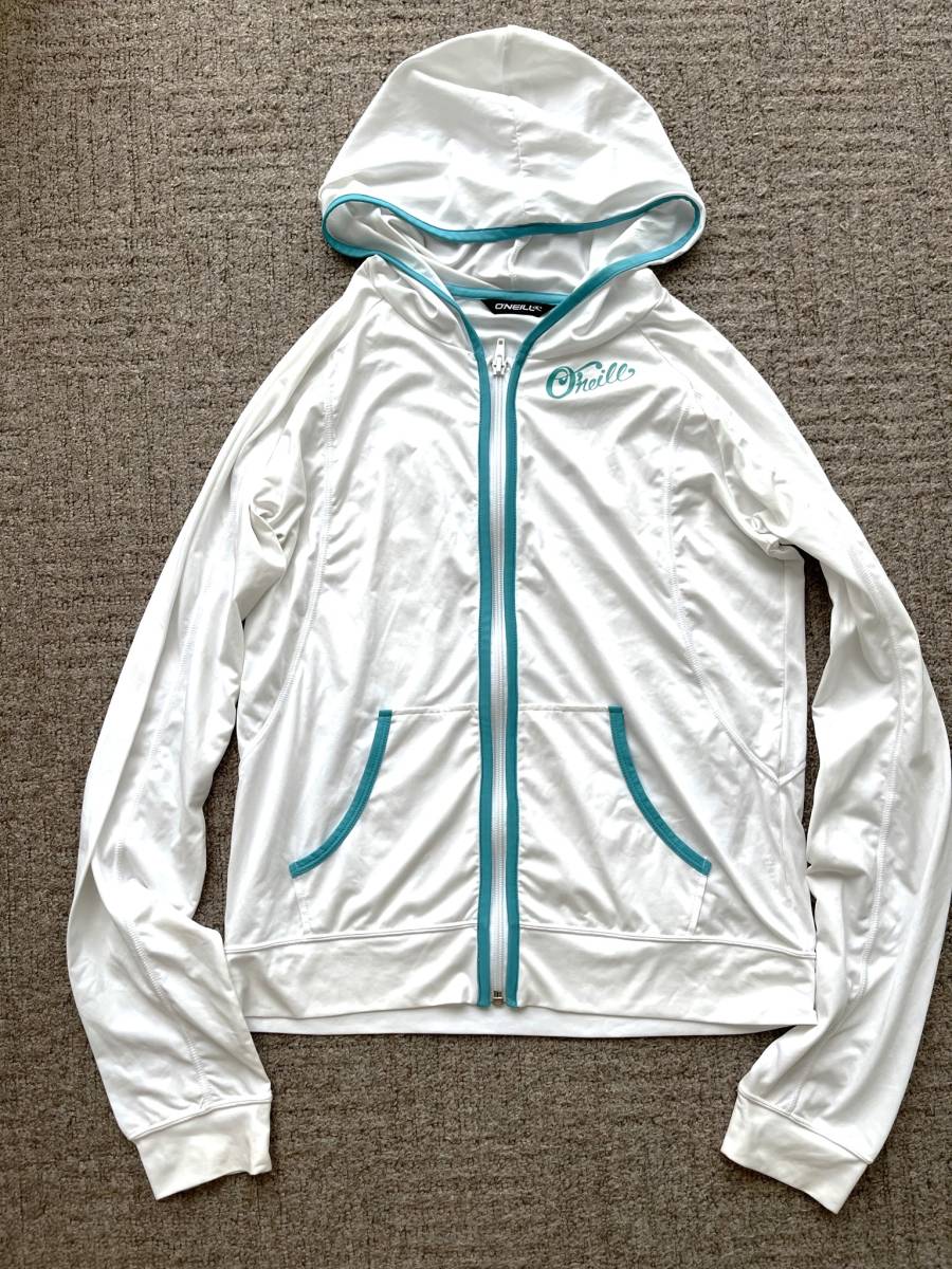 ONEILL/オニール 長袖 ラッシュガード ホワイト 水色 Lサイズ 海 プール キャンプ レジャー アウトドア レディース拍卖