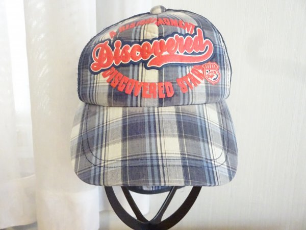 #Discovered#キッズ帽子 男の子 チェック柄 サンカット付 サイズ48cm キャップ 帽子 トラッカーキャップ拍卖