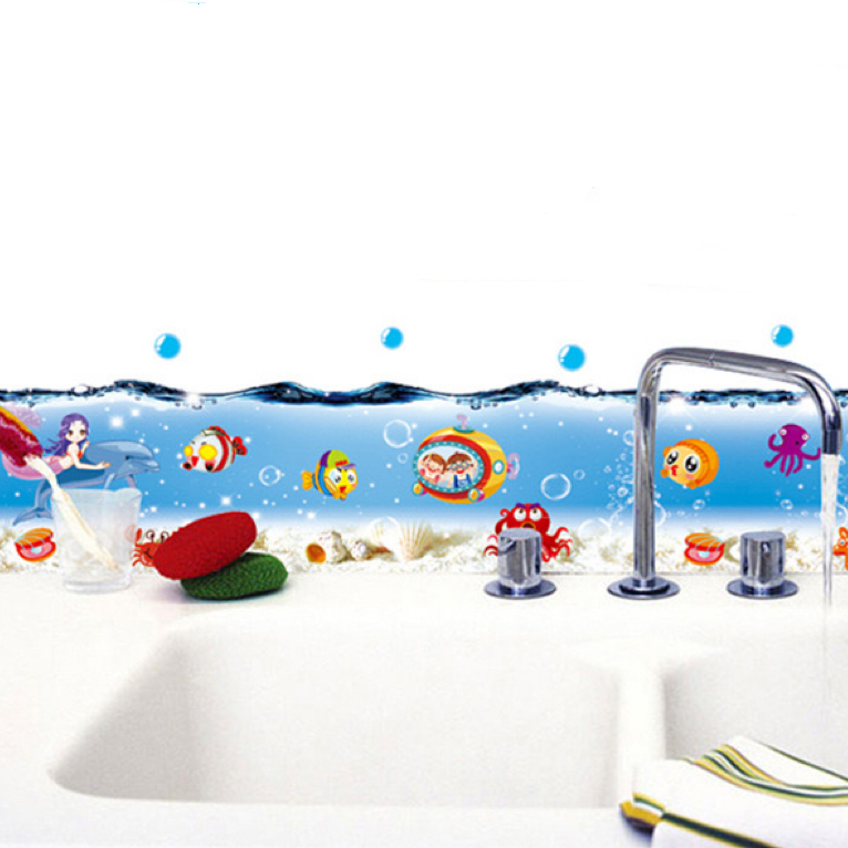 ウォールステッカー YB277 3D 海 魚 珊瑚 癒す DIY 壁紙 インテリアシート 剥がせるシール 送料無料拍卖