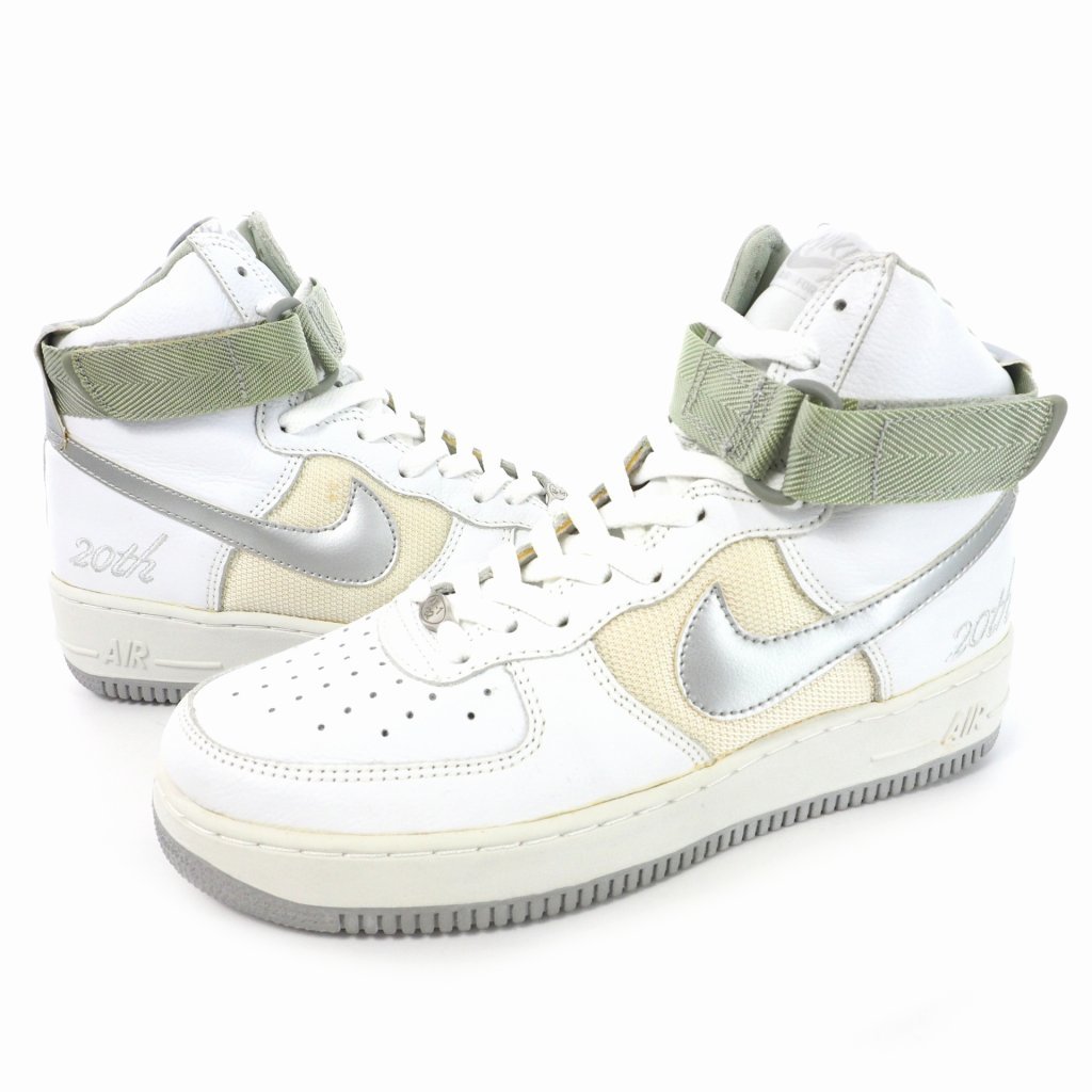 ナイキ NIKE AIR FORCE 1 HIGH L/M 20TH エア フォース 1 ハイ レザー メッシュ 20周年 US9 27cm 302347-102 メンズ拍卖