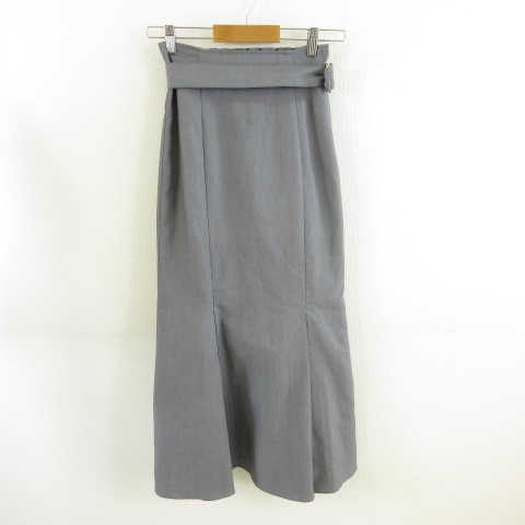 ワンアフター アナザー ナイスクラップ one after another NICE CLAUP スカート ロング グレー S *T349 レディース拍卖