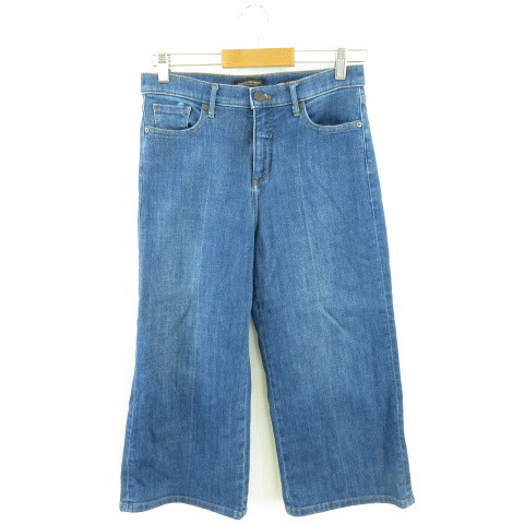 バナナリパブリック BANANA REPUBLIC デニムパンツ ジーンズ ストレート ハイウエスト クロップド ストレッチ 青 27 レディース拍卖