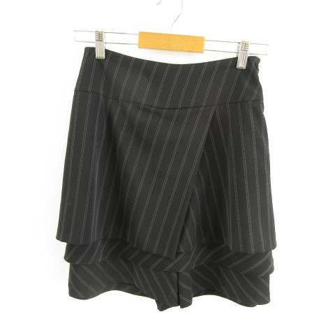 オースチン リード Austin Reed キュロット ショートパンツ ストライプ 黒 38 *T566 レディース拍卖