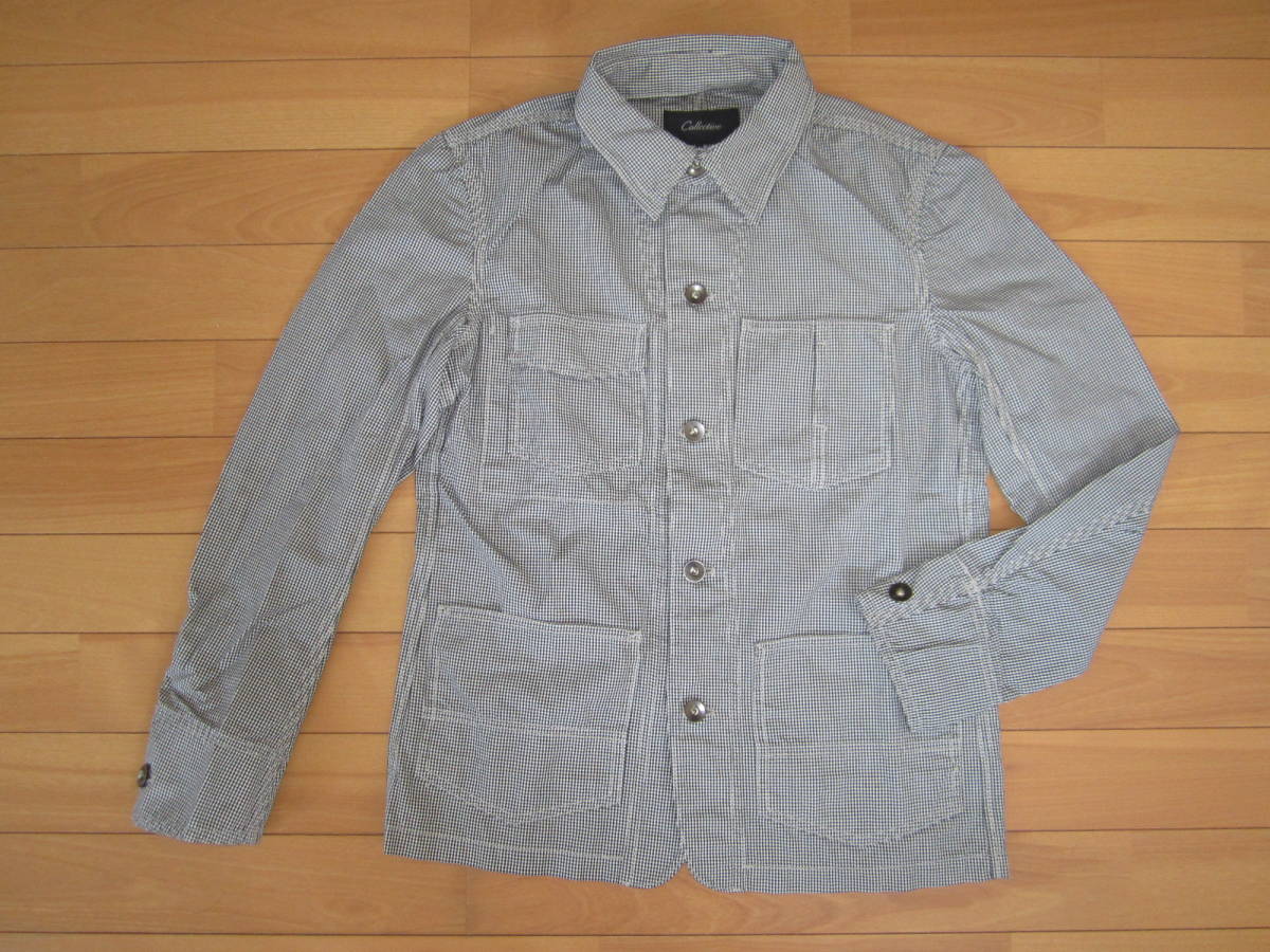 ★Collective byメンズビギ 綿100%ギンガムチェック カバーオール★黒白size01★拍卖