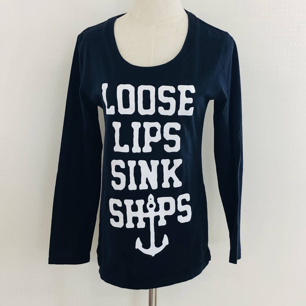 AS0119 美品 Hurley ハーレー レディース トップス Tシャツ 長袖 丸首 M ブラック 黒 英字プリント 綿100% カジュアル オールシーズン 錨拍卖