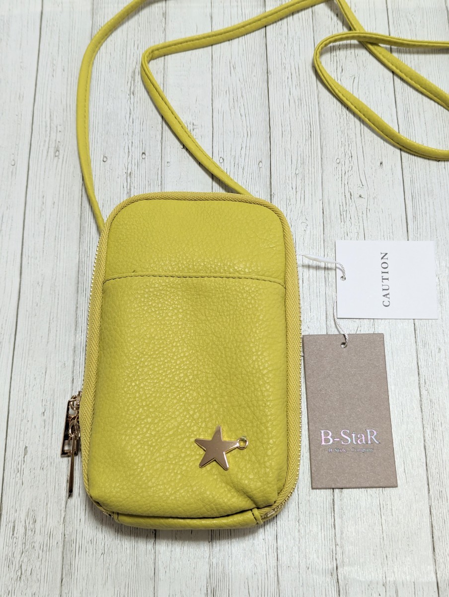 お財布ショルダー スマホショルダー ポーチ ギフト プレゼント イエロー お財布バッグ ショルダーポーチ ショルダーバッグ拍卖