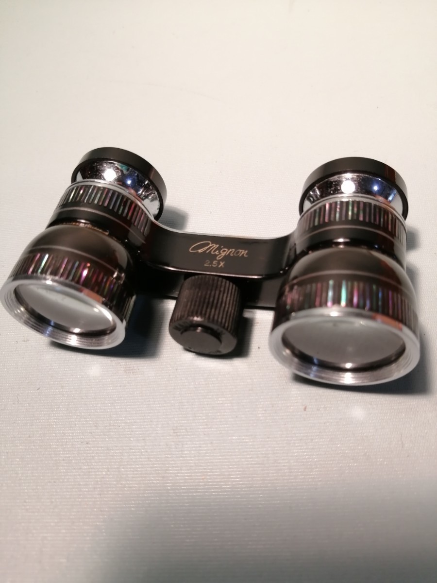 オペラグラス MIGNON 1980年代 2.5X 革ケース付き 双眼鏡 オペラグラス 観劇 歌劇 バーレー コンサート 63D302o1拍卖