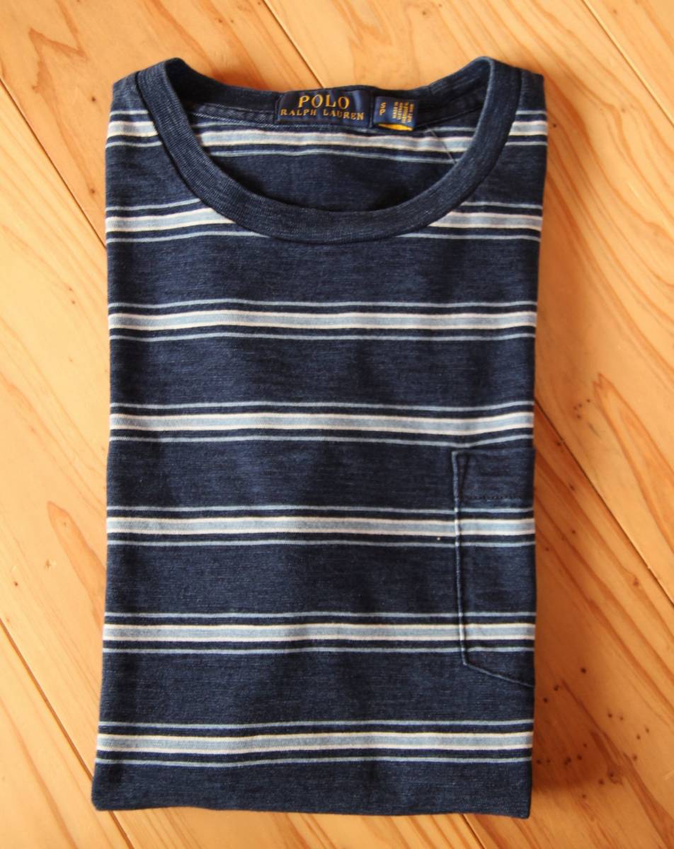 新品*ポロラルフローレン インディゴ ボーダーTシャツ*S**  POLO RALPH LAUREN拍卖