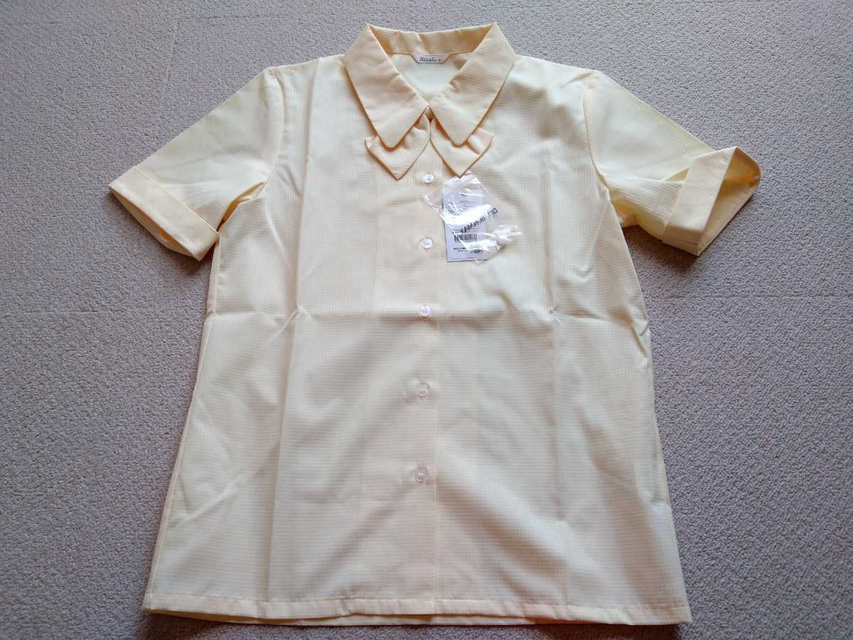9号 Mサイズ リボンタイ付き 半袖シャツ ブラウス (株)ボンマックス 制服 事務服 OL ユニフォーム 新品タグ付き ラスト1枚拍卖