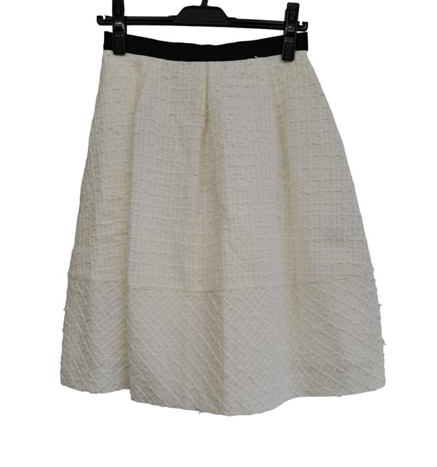 未使用 タグ付き エムズグレイシー スカート ホワイト 白 春夏 ツイード風 36 レディース M’S GRACY 【中古】拍卖