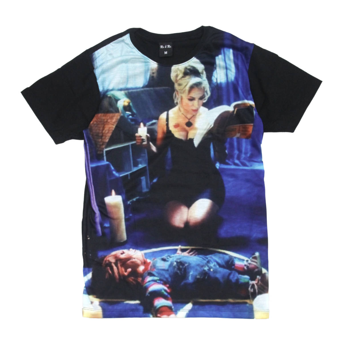チャッキー チャイルドプレイ ホラー映画 黒魔術 ジョーク おしゃれ ストリート系 おもしろTシャツ メンズ 半袖★tsr0862-blk-xl拍卖