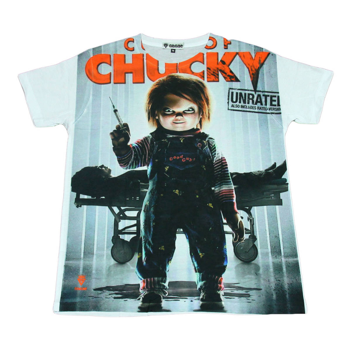 チャッキー チャイルドプレイ ホラー映画 殺人人形 カワイイ ストリート系 デザイン おもしろTシャツ メンズ 半袖★tsr0055-wht-xl拍卖