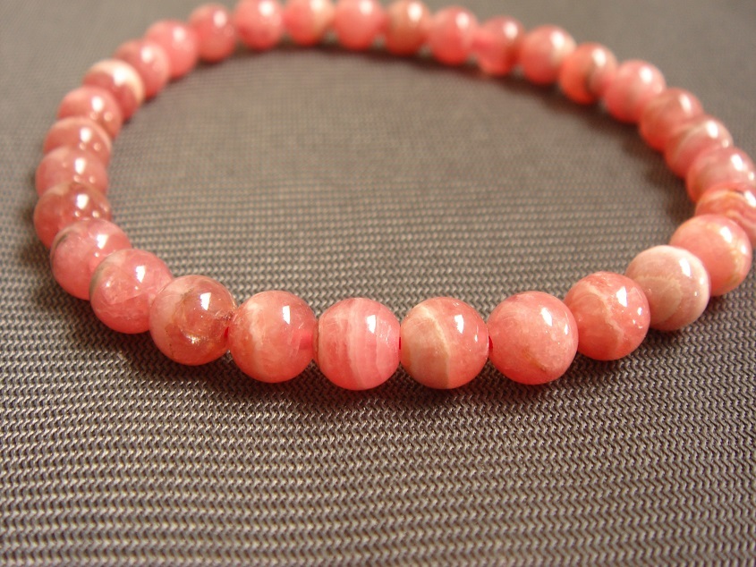 ★★風水開運,お守り,天然ロードクロサイト(インカローズ)ブレスレット6mm☆M1拍卖