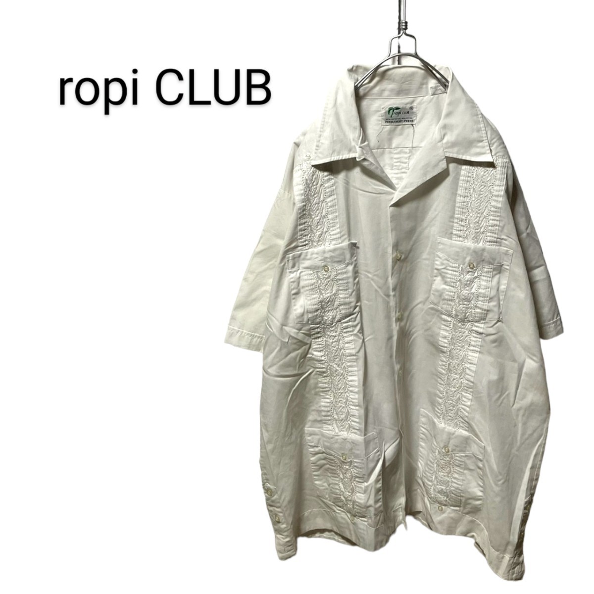 【ropi CLUB】VINTAGE 刺繍入り キューバシャツ A-892拍卖