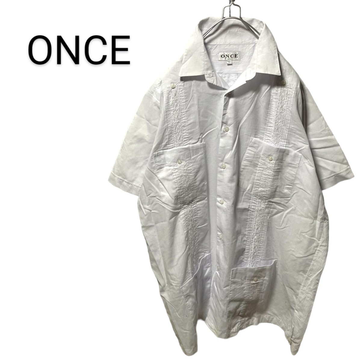 【ONCE】VINTAGE 刺繍入り キューバシャツ A-900拍卖