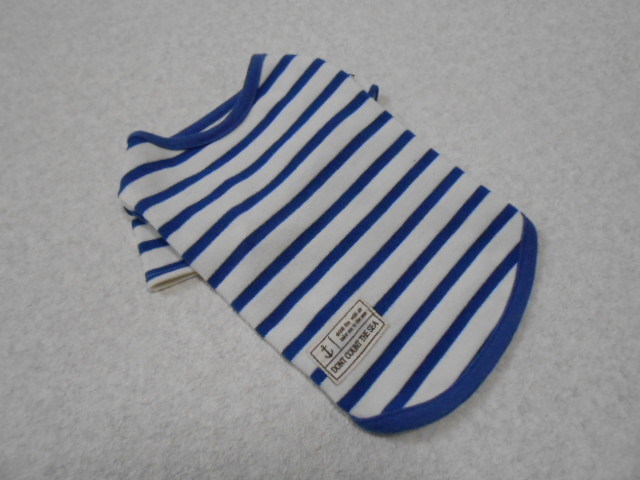 ♪即決 送料無料 美品 マリン ルック ボーダー Tシャツ ドッグウェア ペット 服 犬 服 お散歩 お出かけ 抜毛防止 DOG 小型 チワワ わんこ拍卖