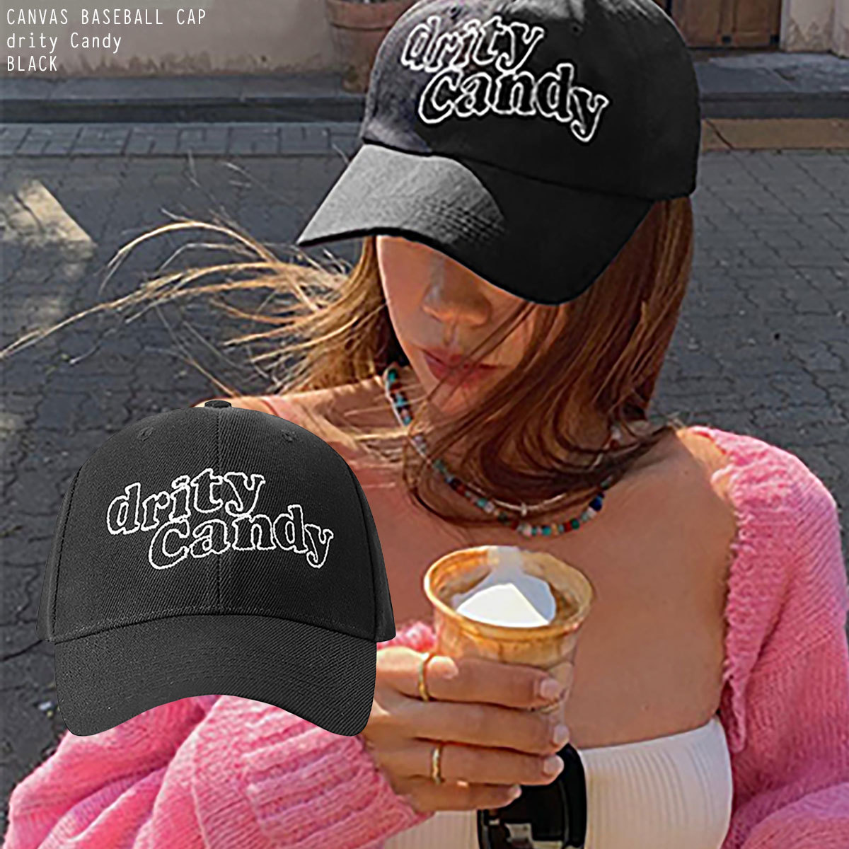 ユニセックス 男女兼用 ロゴ刺繍 ボールキャップ ベースボールキャップ オールシーズン UNISEX BASEBALL CAP drity Candy拍卖