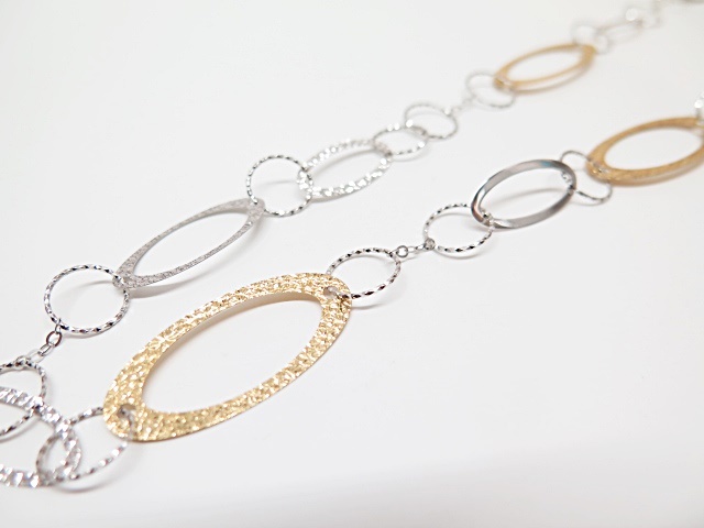 ★☆【K18】ホワイト イエロー デザイン ロング ネックレス 79cm ot☆★拍卖