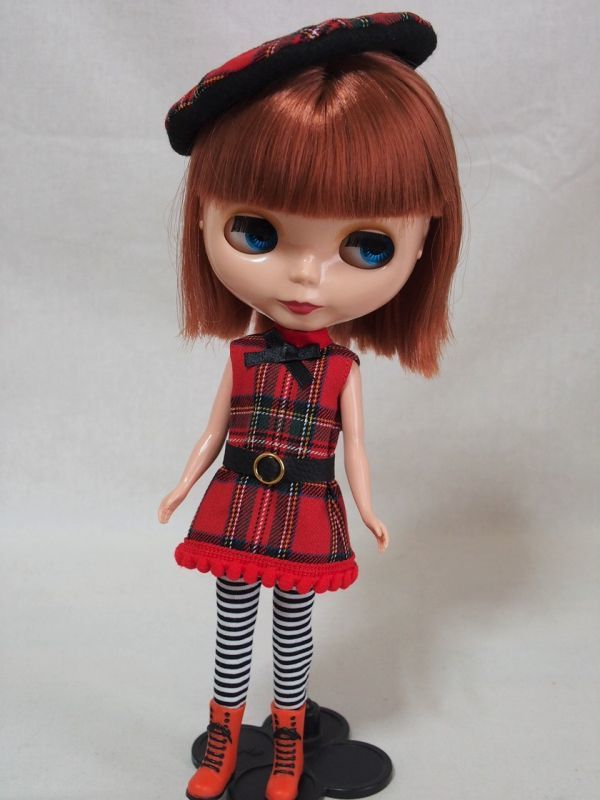 Doll Dressingハンドメイド ネオブライス サイズお洋服セット人形/アウトフィット衣装/ワンピース/靴下/ドレス/帽子/レトロ/ドール服blythe拍卖